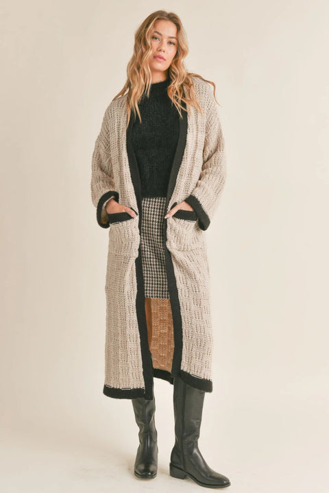 Sadie & Sage Zenni Textured Knit Long Cardigan