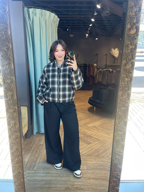 Brunette The Label Plaid Bubble Jacket