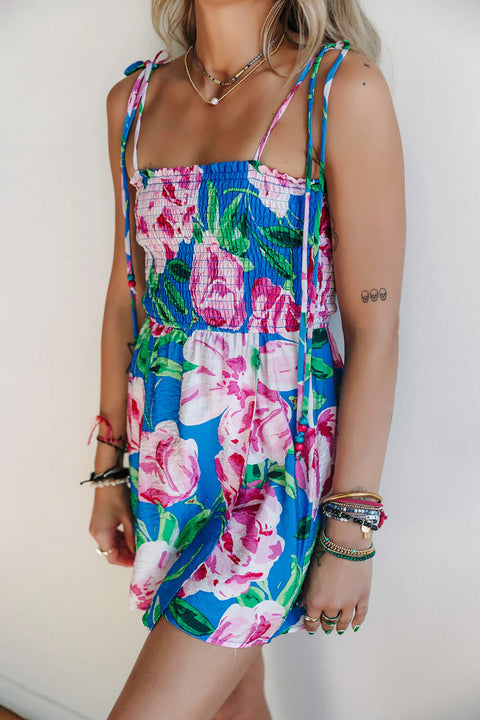 Sadie & Sage Technicolour Wrap Front Smocked Romper