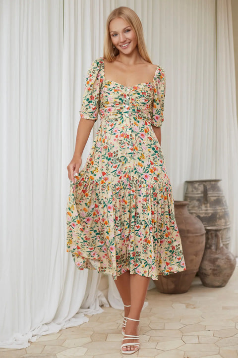 Lilit Floral Midi Dress - Extended Sizing