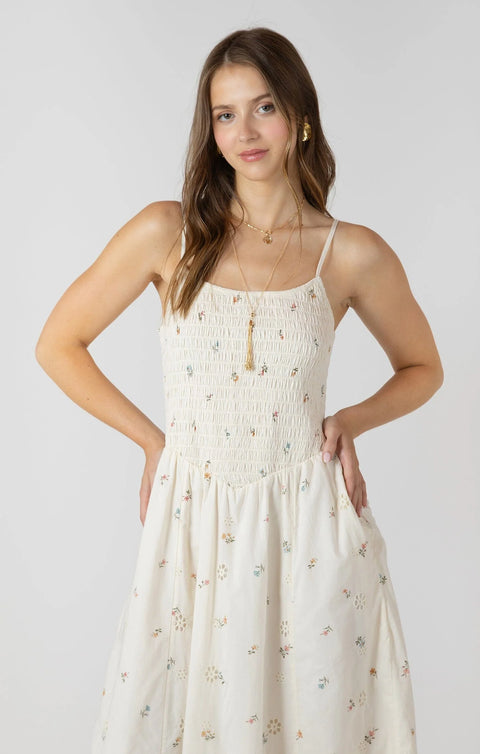 Dex Blooming Eyelet Midi Dress