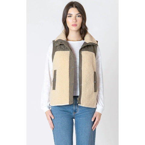 Dex Olivia Mixed Fabric Vest