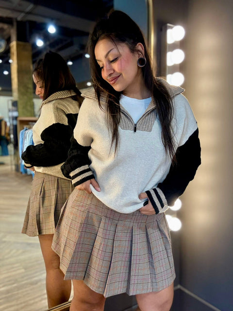 24Colours Melody Pleated Mini Skirt