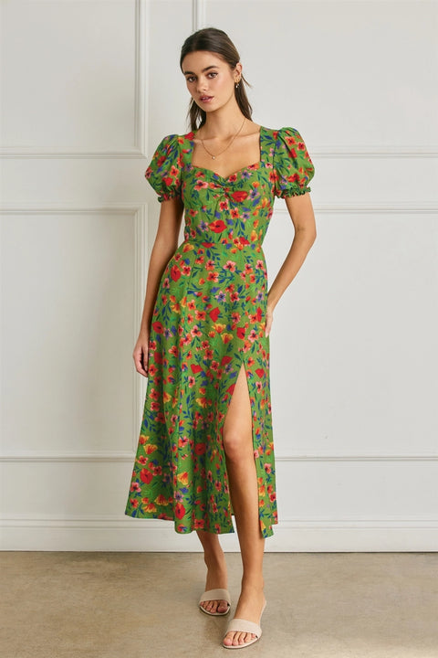 Wildflower Rush Sweetheart Midi Dress