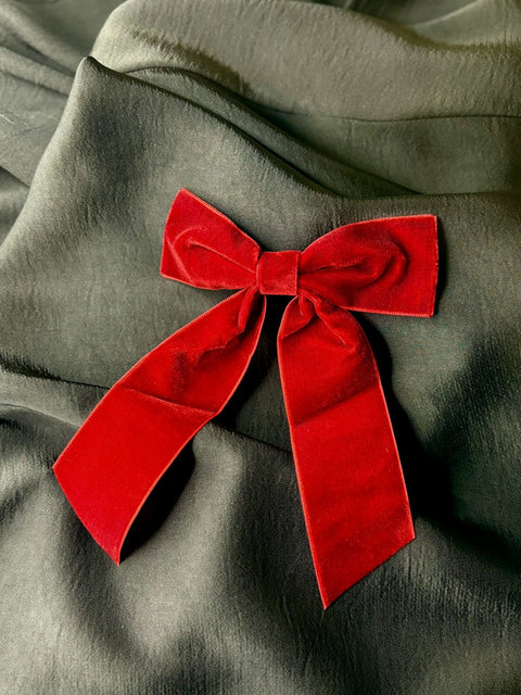 Ernest & Kelly Velvet Hair Bows- 2 Colours