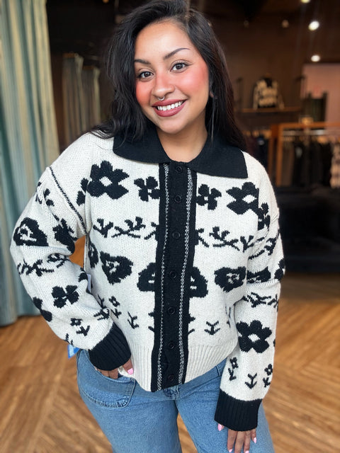 Dex Floral Jacquard Cardigan