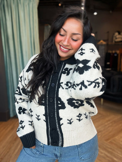 Dex Floral Jacquard Cardigan