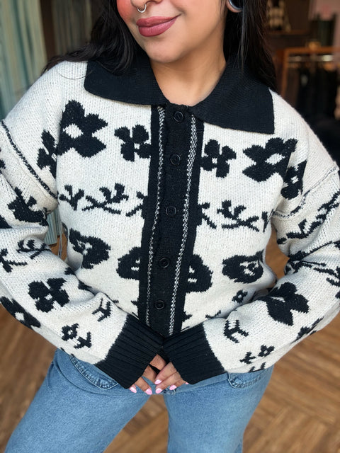 Dex Floral Jacquard Cardigan