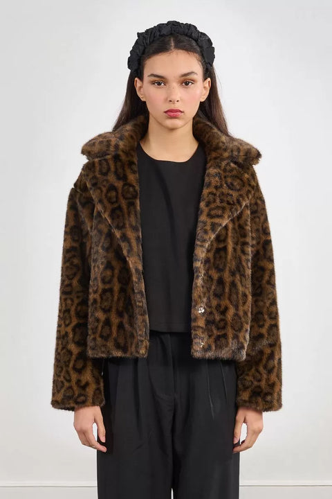 Molly Bracken Roya Leopard Faux Fur Coat