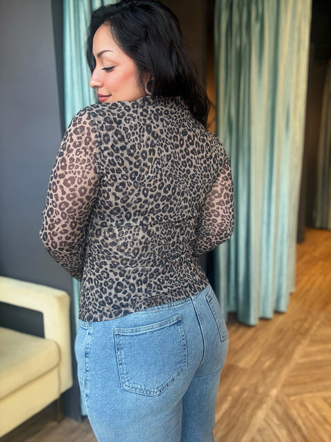 Dex Leopard Mesh Shirt - Extended Sizes