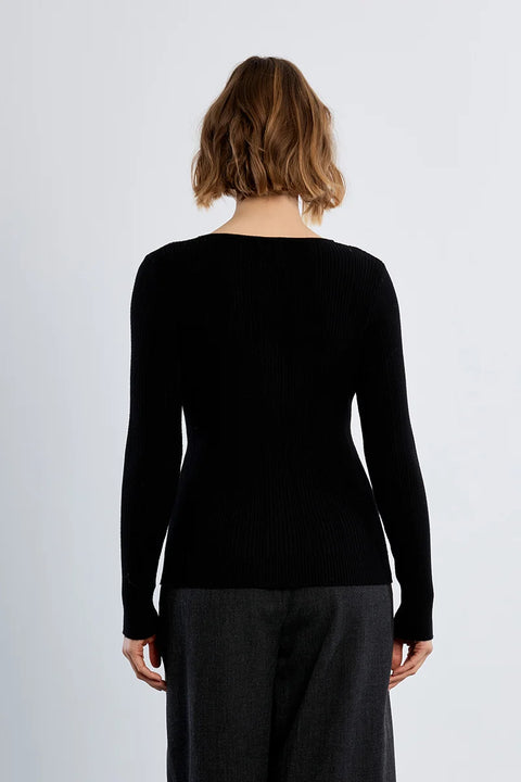 Molly Bracken Heart Cut-Out Long Sleeve Top - 2 Colour