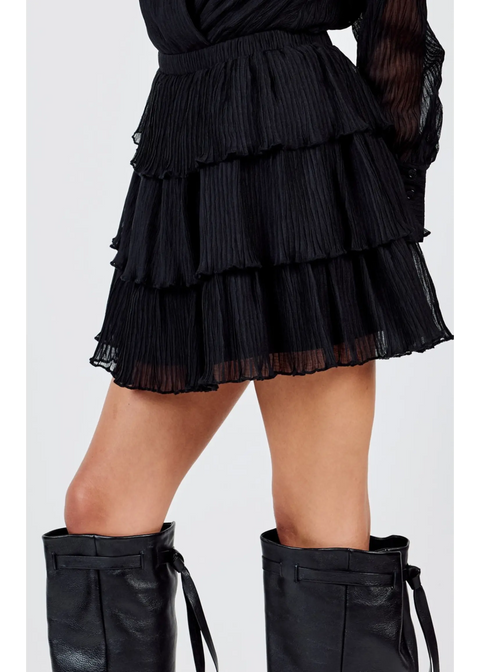 Sadie & Sage Gathering Pleated Layered Mini Skirt