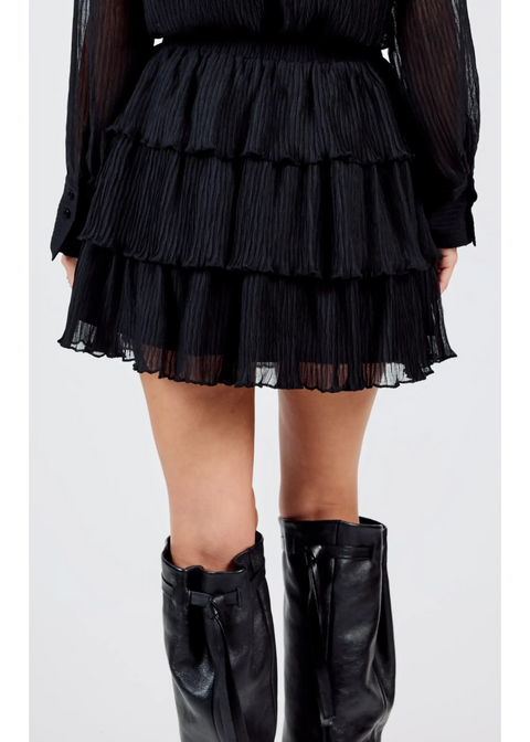 Sadie & Sage Gathering Pleated Layered Mini Skirt