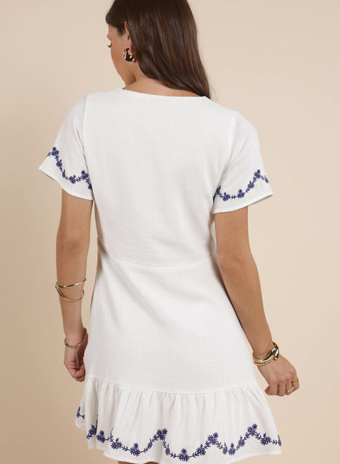 Sadie & Sage Timeless Embroidered Mini Dress