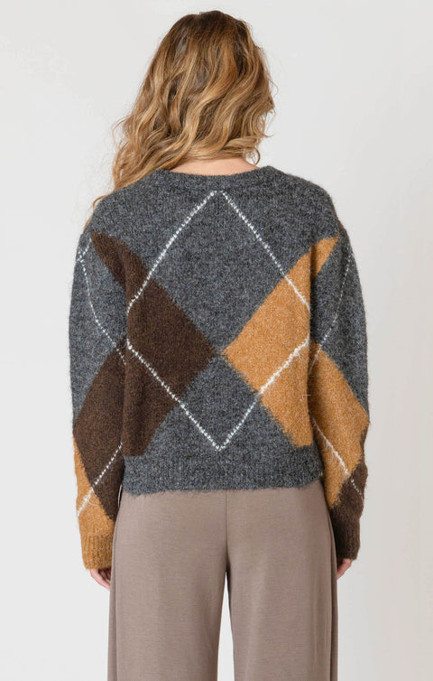 Room 34 Lane V-Neck Argyle Sweater
