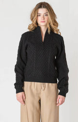 Room 34 Megan Cable Knit 1/2 Zip