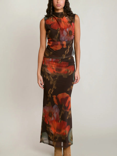 Dex Mesh Floral Top