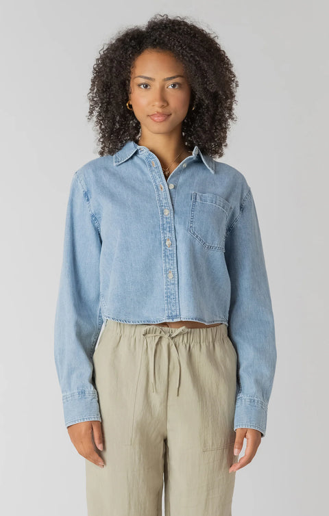 Room 34 Rikki Crop Denim Shirt