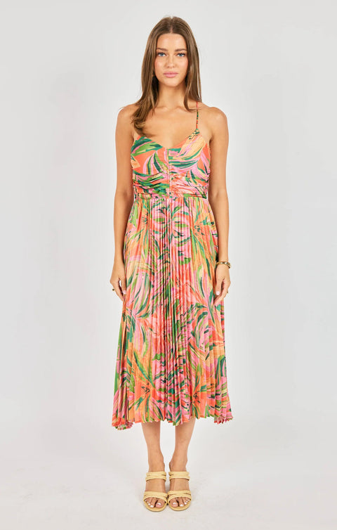 Sadie & Sage Sunset Ridge Pleated Midi Dress