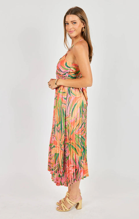 Sadie & Sage Sunset Ridge Pleated Midi Dress