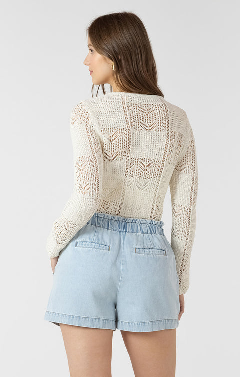 Dex Emily Pointelle Knit Cardigan- Extended Sizes
