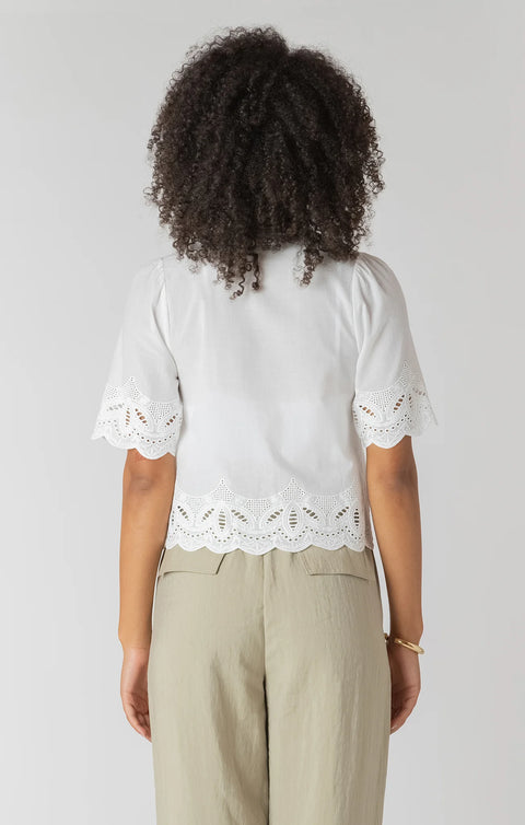 Room 34 Isabelle Eyelet Trim Blouse