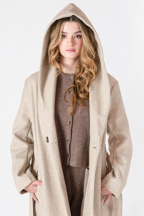 Room 34 Anna Belted Hooded Coat