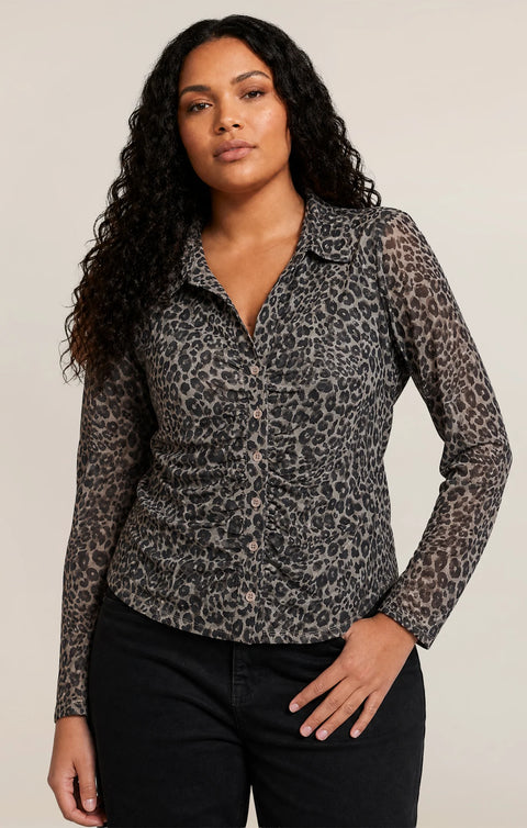 Dex Leopard Mesh Shirt - Extended Sizes