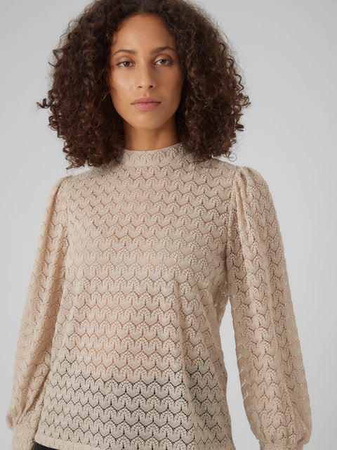 Vero Moda Becca LS Lace Top- 3 Colours