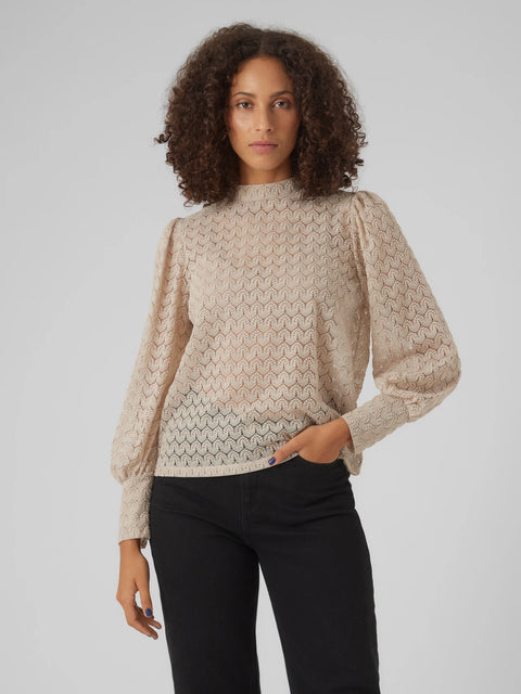 Vero Moda Becca LS Lace Top- 3 Colours