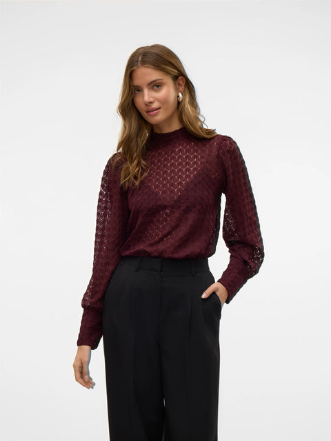 Vero Moda Becca LS Lace Top- 3 Colours